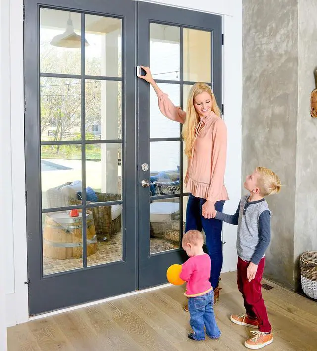 Alt view image 3 of 4 - Door Guardian - Door Lock Security & Door Reinforcement for Inward Swinging Doors - Child Safety Locks for Doors - 2 Pack - White
