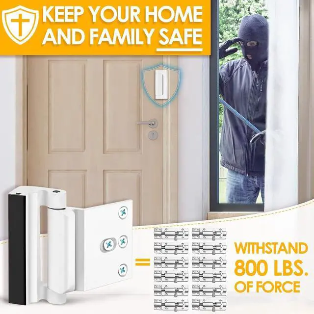 Alt view image 2 of 7 - Home Security Door Lock Door Lock Security Door Reinforcement Lock Metal Door Locks for Kids Safety Proof Front Door Child Safety Lock Top Door Latch Lock Extra High Security Door Locks Interior Lock