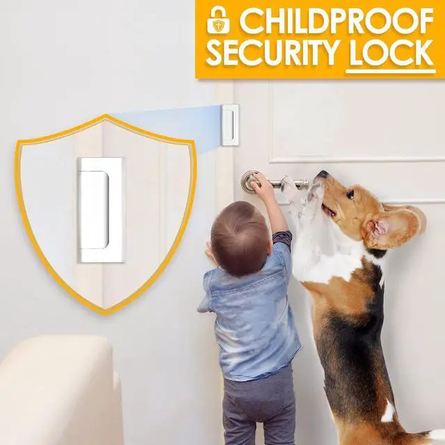 Alt view image 5 of 7 - Home Security Door Lock Door Lock Security Door Reinforcement Lock Metal Door Locks for Kids Safety Proof Front Door Child Safety Lock Top Door Latch Lock Extra High Security Door Locks Interior Lock