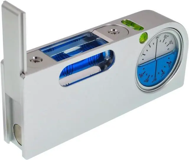 Main image of Solid aluminum alloy small level ruler tilt angle measurement portable mini adjustable horizontal bubble magnetic universal bubble (blueblue)