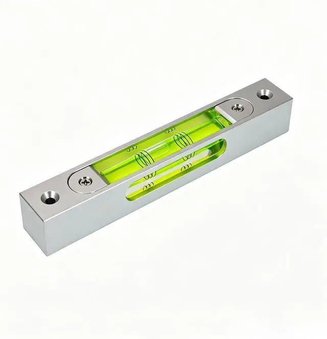 Main image of High precision aluminum alloy metal adjustable level bubble small square bar luminous magnetic length 150 hole pitch 130MM
