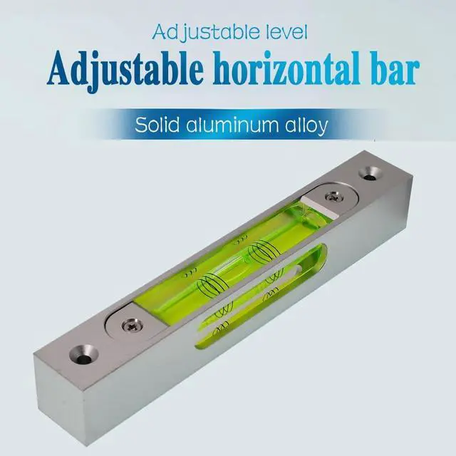 Alt view image 3 of 6 - High precision aluminum alloy metal adjustable level bubble small square bar luminous magnetic length 150 hole pitch 130MM