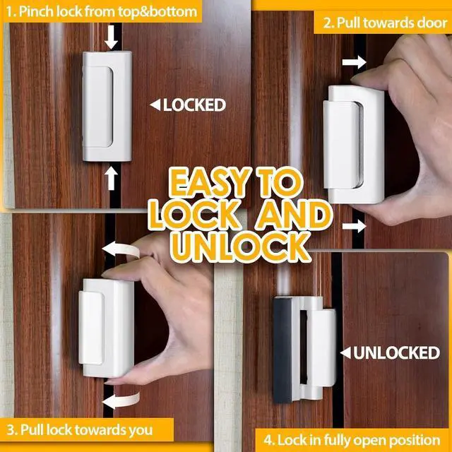 Alt view image 3 of 7 - Home Security Door Lock Door Lock Security Door Reinforcement Lock Metal Door Locks for Kids Safety Proof Front Door Child Safety Lock Top Door Latch Lock Extra High Security Door Locks Interior Lock
