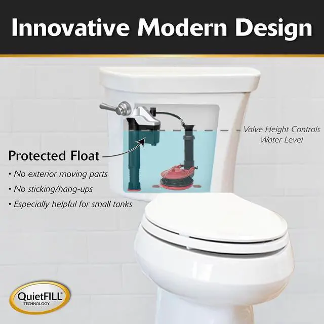 Alt view image 6 of 7 - Complete Toilet Repair Kit - Size: Large 3-Inch - Fixes: Running, Noisy, No/Slow Refill, and No/Weak Flush Toilets - Easy to Install, 5010MP