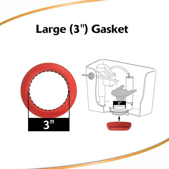 Alt view image 7 of 7 - Complete Toilet Repair Kit - Size: Large 3-Inch - Fixes: Running, Noisy, No/Slow Refill, and No/Weak Flush Toilets - Easy to Install, 5010MP