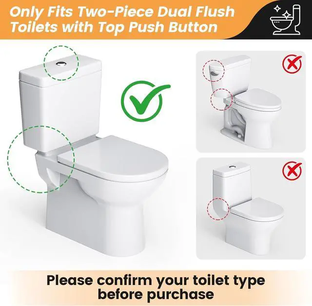 Alt view image 5 of 7 - 3-Inch Dual Flush Valve Replacement Kit for 2-Piece Toilets, Universal Toilet Repair Kit with Push Button, Fill Valve, Gasket & Bolts,Compatible with Glacier Bay, Kohler, American Standard, and Toto