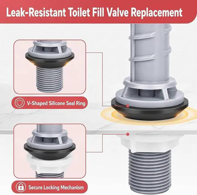 Alt view image 6 of 7 - 6 Sets Toilet Float Replacement Kit, Universal Toilet Flusher Replacement Kit and 2 Inch Flapper Replacements, High-Performance Tank Water Control and Fill Valve
