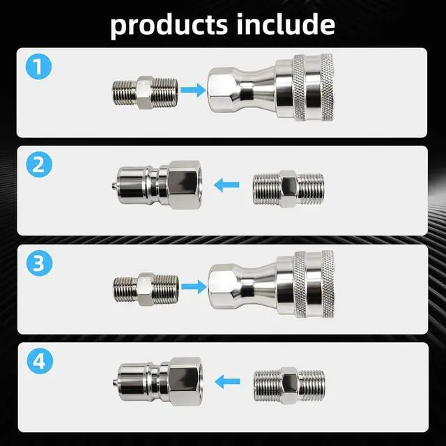 Alt view image 3 of 7 - 2PCS M14 to M16 Hydraulic Quick Connect Adapter, Metric M14 Female M16 Male Hydraulic Fitting for AGT Mini Excavator Hydraulic Hose