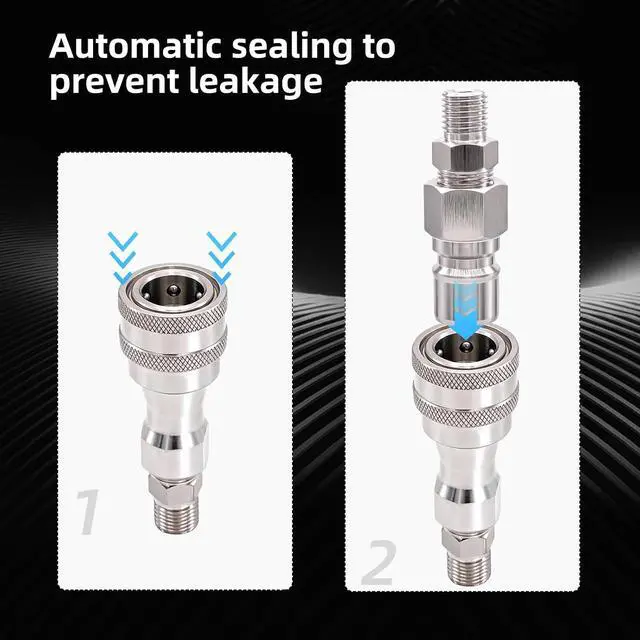 Alt view image 4 of 7 - 2PCS M14 to M16 Hydraulic Quick Connect Adapter, Metric M14 Female M16 Male Hydraulic Fitting for AGT Mini Excavator Hydraulic Hose