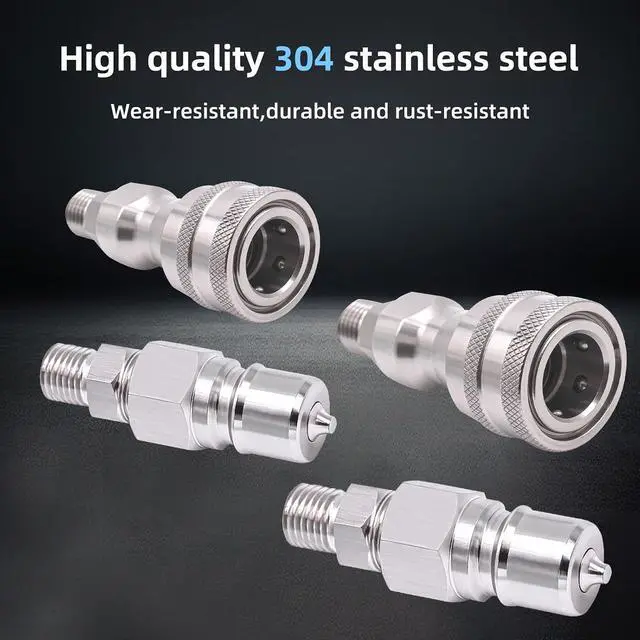 Alt view image 7 of 7 - 2PCS M14 to M16 Hydraulic Quick Connect Adapter, Metric M14 Female M16 Male Hydraulic Fitting for AGT Mini Excavator Hydraulic Hose