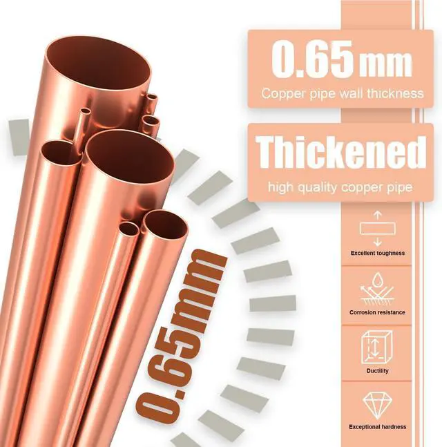 Alt view image 5 of 7 - 16 Ft. Line Set 1/4&3/8 Inch 3/8" PE for Mini Split Air Conditioner Insulated Coil Copper Pipes HVAC with Fittings
