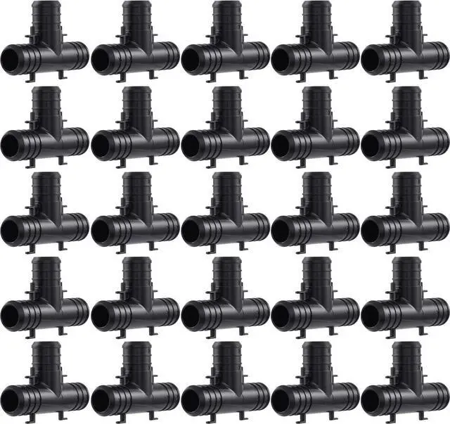 Main image of 3/4 Inch Poly Crimp Tee, Pack of 25, PEX Pipe, PE-RT, UP370