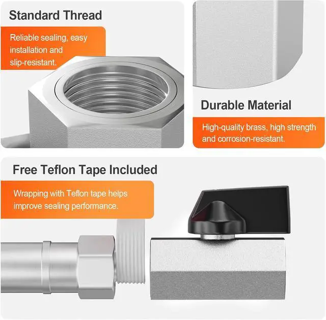 Alt view image 4 of 7 - 12PCS Mini Brass Ball Valve Shut Off Switch, 3/8 Inch Female x 3/8 Inch Female Thread Pipe Fitting
