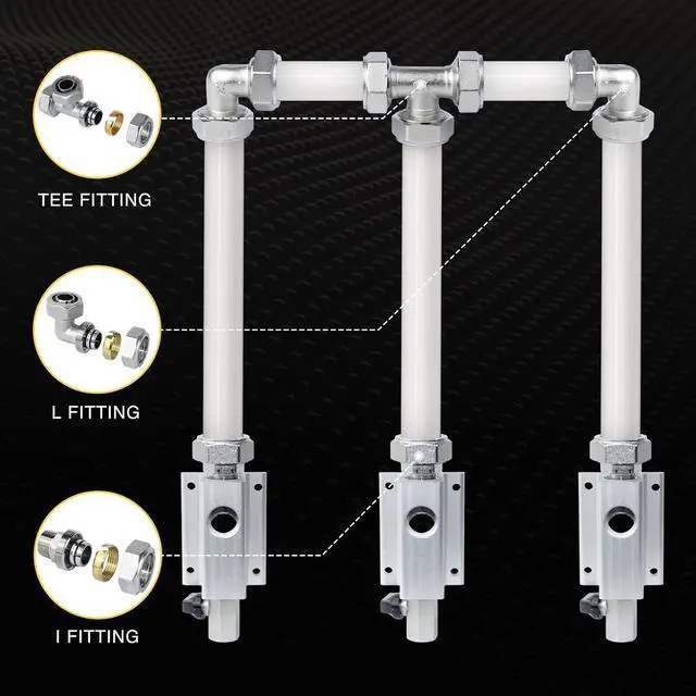 Alt view image 3 of 5 - 5PCS 3/4" Straight Air Pipe Fittings, 3/4" Tubing x 1/2" Male NPT Threads Adapter Fittings, Brass-Nickel Plated, Seal Taped Needed, 1-PC For Garage Shop Compressed Air Piping System
