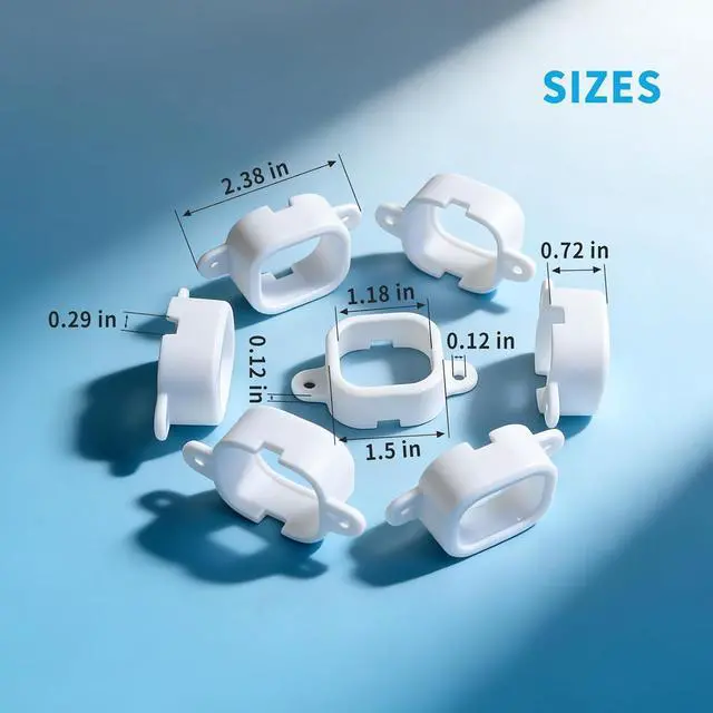 Alt view image 2 of 7 - 95 Pcs Light Clips for Govee Pro Permanent Outdoor Lights Compatible with Pro H706A H706B H706C Outdoor Decoration and Fixed luminaire Mounting Brackets Screws Kit (White)