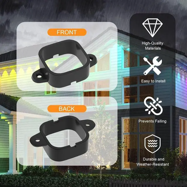 Alt view image 5 of 7 - 80 Pack Mounting Brackets for Govee H706/H706 Pro Permanent Outdoor Lights, Light Clips Mounting Brackets Compatible with Govee H706A H706B H706C