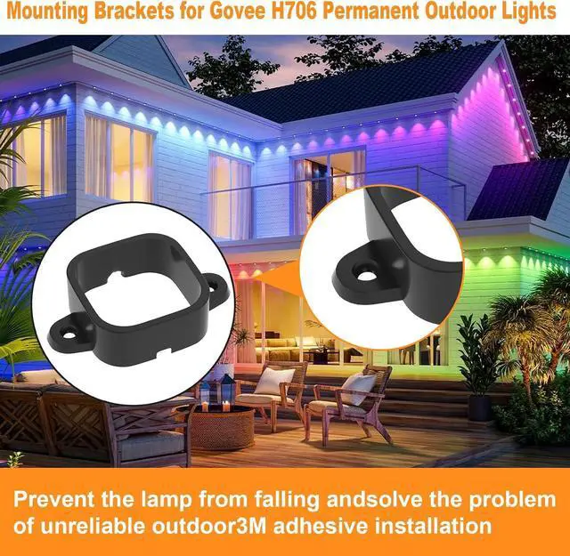 Alt view image 6 of 7 - 80 Pack Mounting Brackets for Govee H706/H706 Pro Permanent Outdoor Lights, Light Clips Mounting Brackets Compatible with Govee H706A H706B H706C
