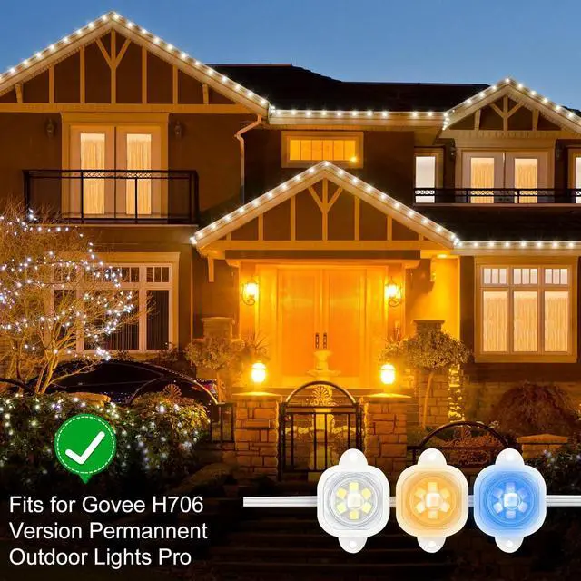Alt view image 5 of 7 - 65 Set Light Clips for Govee Pro H706/H806 Outdoor Lights with 130 Screws Secure Mounting Brackets for Govee Pro Permanent Install Firmly,for Govee Pro Permanent Outdoor Lights Extension (White)