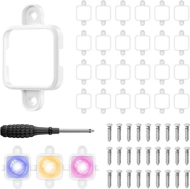 Main image of 76 Set Light Clips for Govee H705 Outdoor Lights, Fixed Mounting Brackets for Govee Outdoor Lights, Light Clips with Screws, Comes with Screwdriver and 160 Screws (76, White)