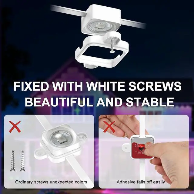 Alt view image 6 of 7 - 76 Set Light Clips for Govee H705 Outdoor Lights, Fixed Mounting Brackets for Govee Outdoor Lights, Light Clips with Screws, Comes with Screwdriver and 160 Screws (76, White)