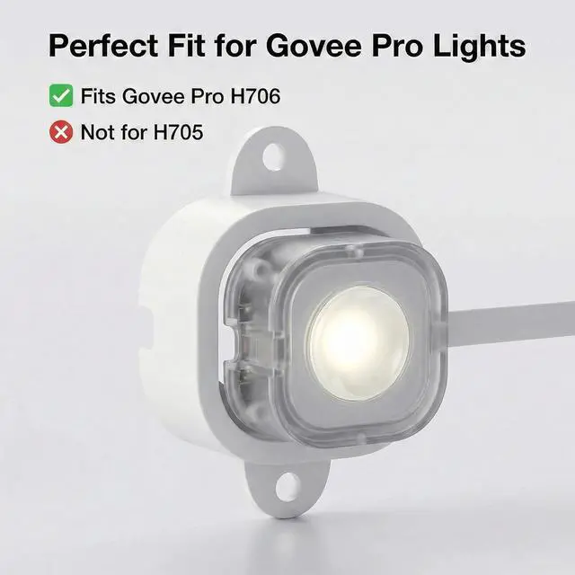 Alt view image 2 of 7 - 75 Mounting Brackets for Govee Outdoor Lights Pro (706 Only), Screw-Fixed Light Clips for Soffits & Eaves Weather-Resistant Extension Holders to Secure Outdoor Decor Accessories (White)