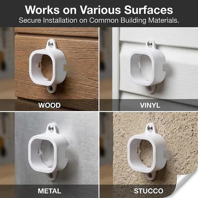 Alt view image 6 of 7 - 75 Mounting Brackets for Govee Outdoor Lights Pro (706 Only), Screw-Fixed Light Clips for Soffits & Eaves Weather-Resistant Extension Holders to Secure Outdoor Decor Accessories (White)