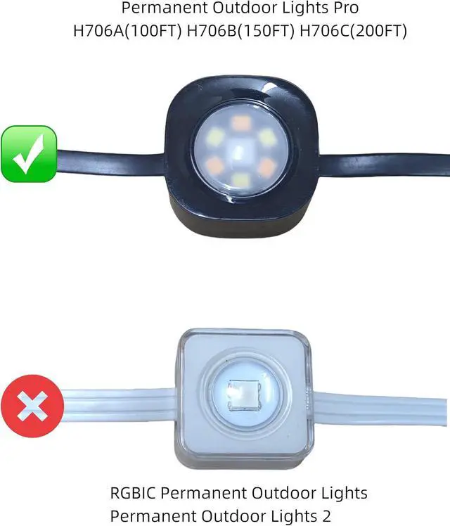 Alt view image 3 of 7 - 60/90/120 Packs Light Clips Mounts Bracket Compatible with Govee Outdoor Lights Pro H706 200FT, 128 Packs250 Screws Included,Black