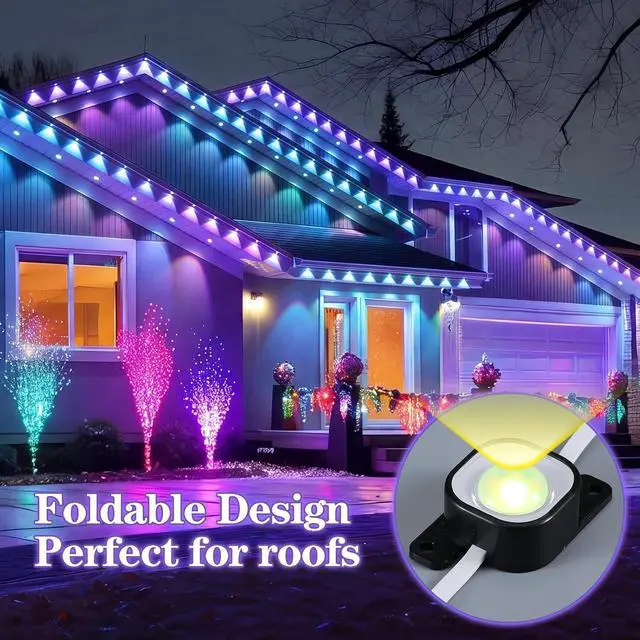 Alt view image 5 of 6 - 120 Set Light Clips Compatible with Govee Pro H706 H806 Mounting Clips with 250 Screws Compatible with Govee H706 H806 Pro Permanent Outdoor Lights Extension, Install Firmly (Black)