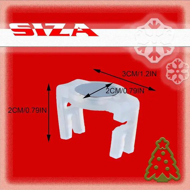 Alt view image 2 of 6 - 50 Pcs Magnetic Christmas Light Clips, Magnet Clips for Outdoor String Lights, Outdoor Lighting Clips for E17-C9 Holiday Lighting Sockets, Patio Lighting (Nickel-Transparency)