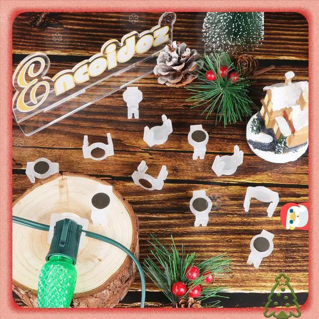 Alt view image 5 of 6 - 50 Pcs Magnetic Christmas Light Clips, Magnet Clips for Outdoor String Lights, Outdoor Lighting Clips for E17-C9 Holiday Lighting Sockets, Patio Lighting (Nickel-Transparency)