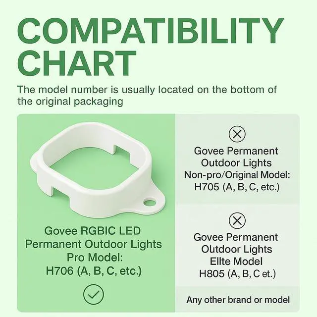 Alt view image 3 of 5 - Mounting Clips for Govee Permanent Outdoor Lights, 60 Pcs, White,Compatible with Govee H706,No Adhesive Needed