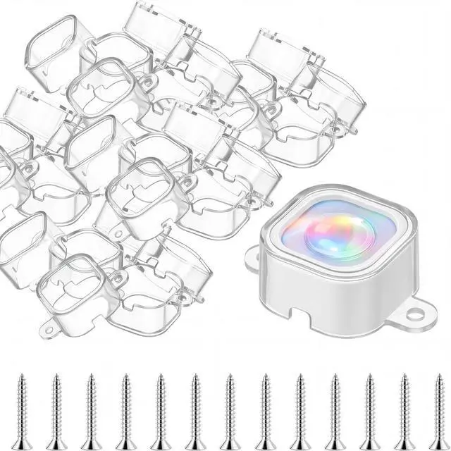 Main image of 120 Pcs Mount Compatible with 200ft Govee Pro H706 H806 Permanent Outdoor Lights Brackets with Screw for Soffit Clip Replace Glue (Clear)
