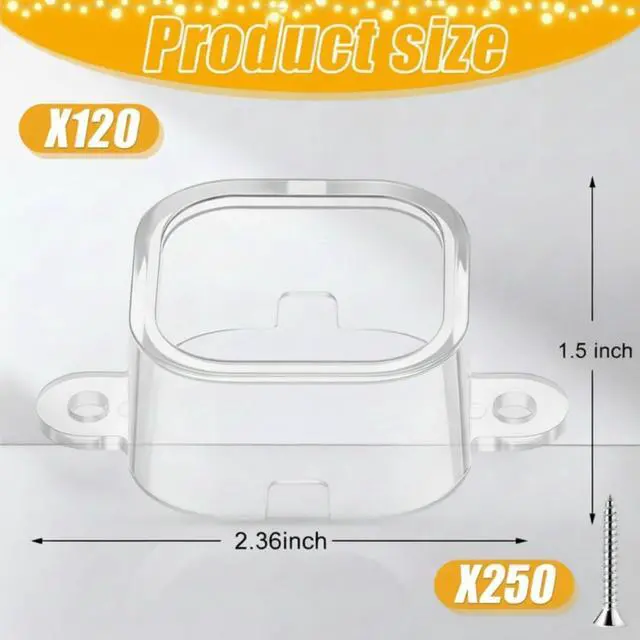 Alt view image 2 of 7 - 120 Pcs Mount Compatible with 200ft Govee Pro H706 H806 Permanent Outdoor Lights Brackets with Screw for Soffit Clip Replace Glue (Clear)