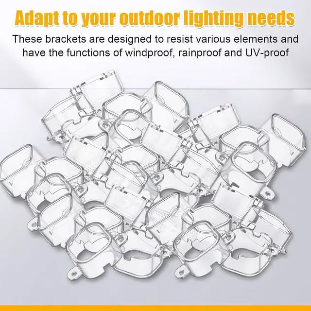Alt view image 7 of 7 - 120 Pcs Mount Compatible with 200ft Govee Pro H706 H806 Permanent Outdoor Lights Brackets with Screw for Soffit Clip Replace Glue (Clear)