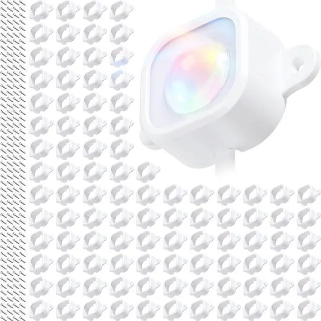Main image of 100Pcs Light Clips for Govee H706, Mounting Brackets Compatible with Govee Pro Permanent Outdoor Lights Extension, 200pcs Screws Secure Installation