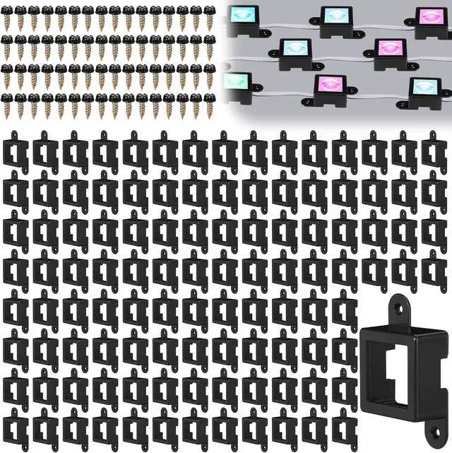 Main image of 120 Light Clips for Govee H705 H805 with 240 Screws Mounting Clips Compatible with Govee Permanent Outdoor Lights Extension (Black)