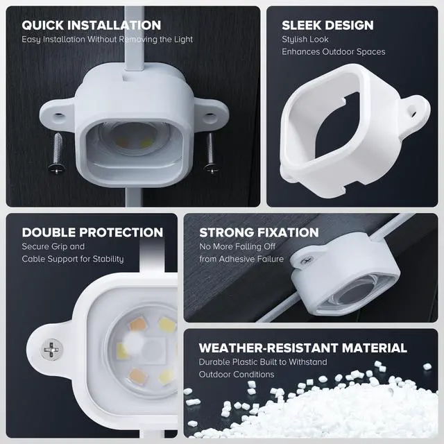 Alt view image 4 of 7 - 100Pcs Light Clips for Govee H706, Mounting Brackets Compatible with Govee Pro Permanent Outdoor Lights Extension, 200pcs Screws Secure Installation