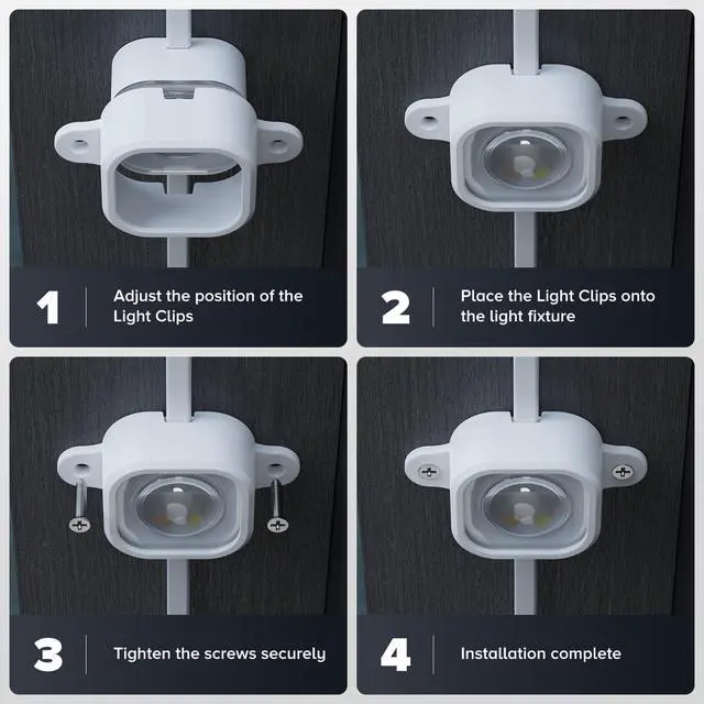 Alt view image 7 of 7 - 100Pcs Light Clips for Govee H706, Mounting Brackets Compatible with Govee Pro Permanent Outdoor Lights Extension, 200pcs Screws Secure Installation
