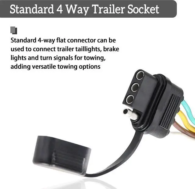 Alt view image 4 of 7 - LED Compatible Powered 3-to-2-Wire Splice-in Trailer Tail Light Converter with 4 Wire Flat Extension, 6-Wire System to 4-Wire System Trailer Light Converter Pure Copper Wire