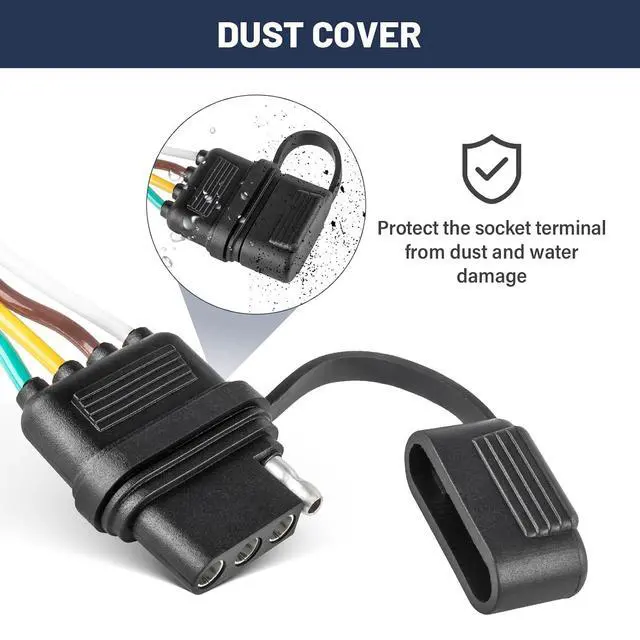 Alt view image 7 of 7 - 4 Pin Trailer Wiring Harness for 2016-2022 Honda Pilot & 2019-2025 Honda Passport, Towing Hitch Wire T-Connector for Trailer Light Connect, Factory Tow Package Required