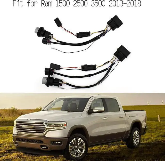 Alt view image 2 of 5 - 13-18 Ram 1500 2500 3500 Conversion Wiring Adapter Factory Projector Headlights to Factory Base Reflector Light Converter Aftermarket Headlights 2 PCS