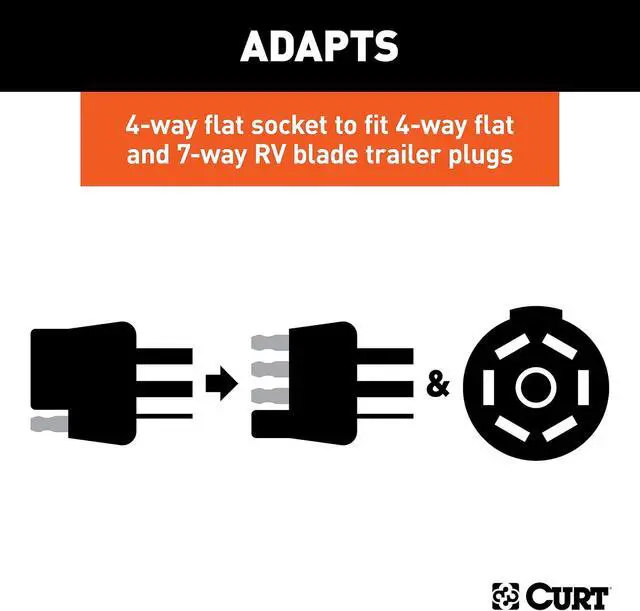 Alt view image 4 of 5 - Manufacturing 57674 4 Way Flat to Both 7 Way Round and 4 Way Flat Adaptor