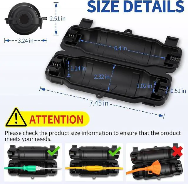 Alt view image 2 of 7 - 9 Pack Outdoor Extension Cord Safety Cover with Waterproof Seal IP54 Water-Resistant, Weatherproof Electrical Connection Box with 2 Latches, Plug, Socket, Holiday Decoration Light, Black