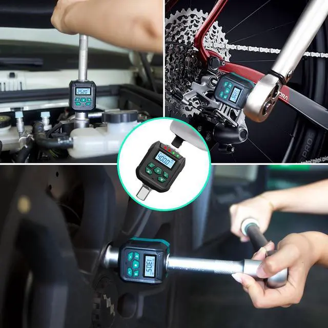 Alt view image 7 of 7 - 1/2" Digital Torque Adapter Set with Socket Adapters (1/4", 3/8") - 2% Accuracy, 8.8-295 ft-lb, Buzzer & LED Alerts, Working with Ratchet Wrench, Breaker Bar - for Automotive, Motorcycle & Car