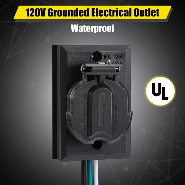 Alt view image 6 of 6 - 6 Pcs Lamp Post Outlet 125V 15A Grounded Electrical Outlet Energy Saving Light Pole Plug for Outdoor Lamp Post and Poles, Energy Saving and Weather Resistant, UL Listed, Black