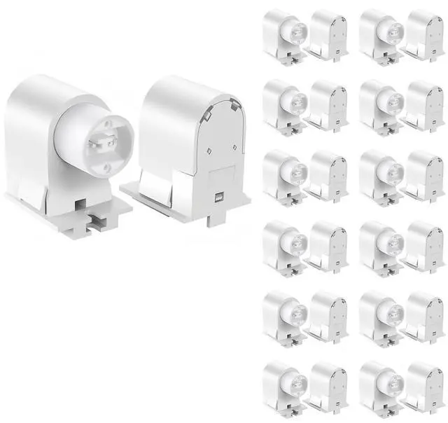 Main image of R17D/HO Socket, (12-Pairs) T8 R17D Lamp Holder with Flexible Wing, 800Ma-1500Ma, UL Tombstone Lampholder for LED Fluorescent Tube Replacements, HO Base Connector for Programmed Start Ballasts