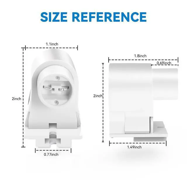 Alt view image 4 of 7 - R17D/HO Socket, (12-Pairs) T8 R17D Lamp Holder with Flexible Wing, 800Ma-1500Ma, UL Tombstone Lampholder for LED Fluorescent Tube Replacements, HO Base Connector for Programmed Start Ballasts