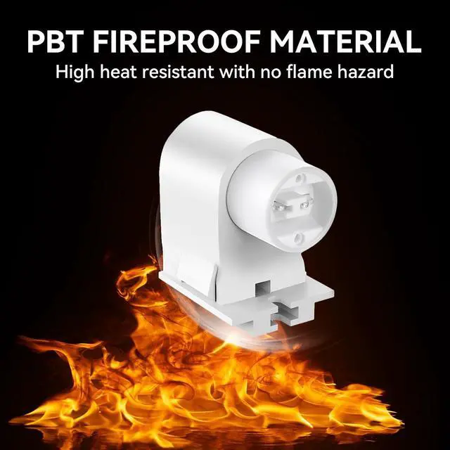 Alt view image 5 of 7 - R17D/HO Socket, (12-Pairs) T8 R17D Lamp Holder with Flexible Wing, 800Ma-1500Ma, UL Tombstone Lampholder for LED Fluorescent Tube Replacements, HO Base Connector for Programmed Start Ballasts