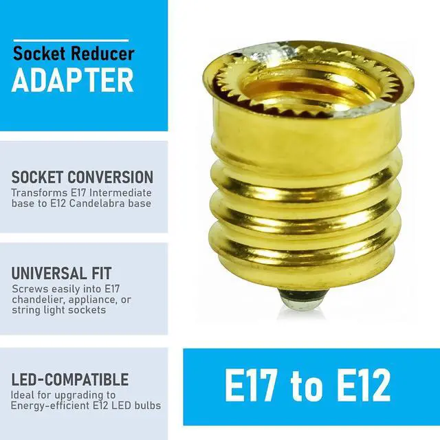 Alt view image 2 of 4 - (Pack of 25) Intermediate Base (E17) to Candelabra Base (E12) Socket Reducer Adapter