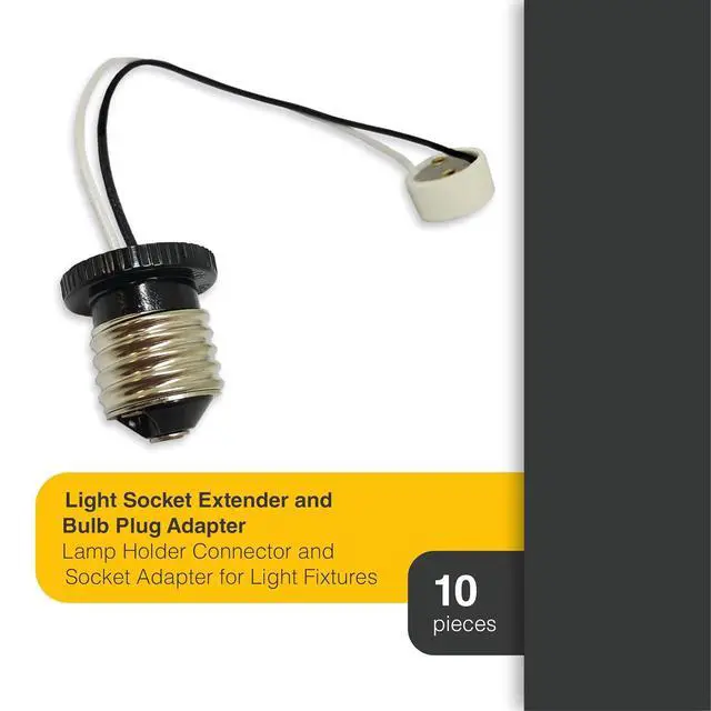 Alt view image 2 of 7 - 10 Pack Light Socket Bulb Extender for E26 E27 Adapter to GU10 lamp with 10.2 inch Cable
